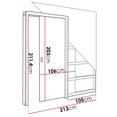 Posuvné dveře do pouzdra SALMA - 100 cm, jasan tmavý