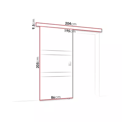 Posuvné interiérové dveře se zrcadlem OLIVERIO - 80 cm, bílé