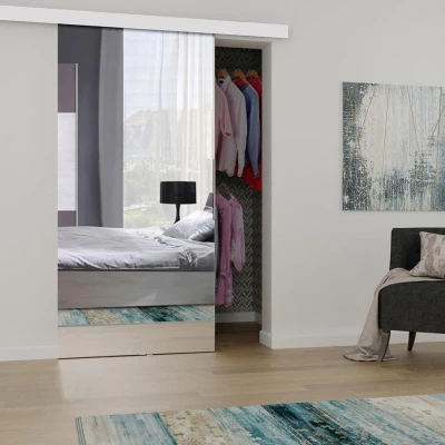 Posuvné interiérové dveře se zrcadlem PALMIRA - 80 cm, bílé