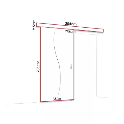 Posuvné interiérové dveře se zrcadlem MELCHOR - 80 cm, bílé