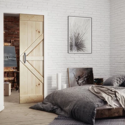 Posuvné dveře do pouzdra PLACIDO - 90 cm, masivní borovice