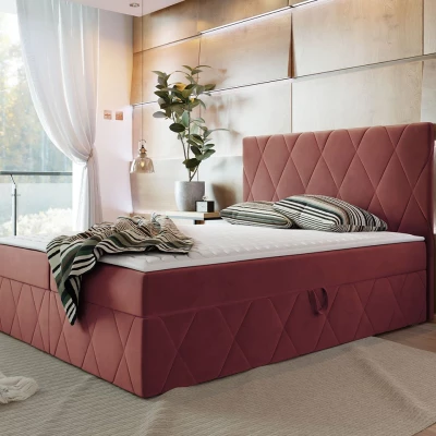 Hotelová manželská postel 180x200 PALMA - růžová + topper ZDARMA