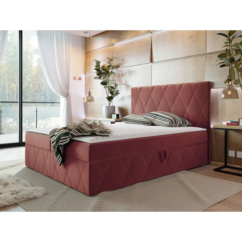Hotelová manželská postel 160x200 PALMA - růžová + topper ZDARMA