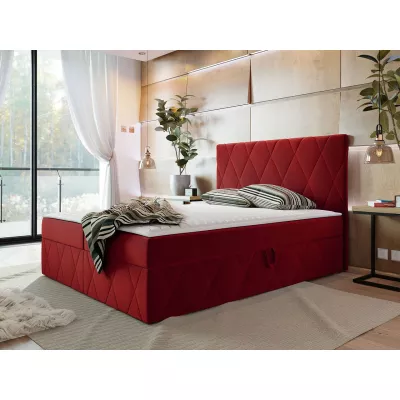 Hotelová manželská postel 140x200 PALMA - červená + topper ZDARMA