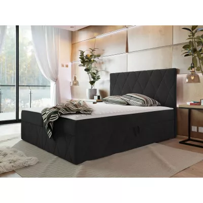 Hotelová manželská postel 140x200 PALMA - černá + topper ZDARMA