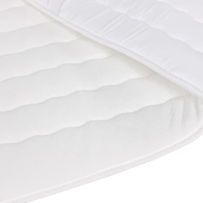 Boxspringová jednolůžková postel 90x200 PORFIRO 3 - bílá ekokůže / khaki, pravé provedení + topper ZDARMA