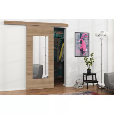 Posuvné interiérové dveře se zrcadlem VIGRA 9 - 90 cm, dub sonoma