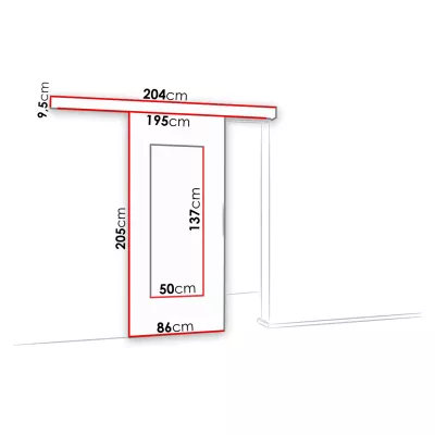 Posuvné interiérové dveře se zrcadlem VIGRA 9 - 80 cm, jasan tmavý