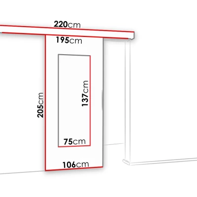 Posuvné interiérové dveře se zrcadlem VIGRA 9 - 100 cm, jasan tmavý