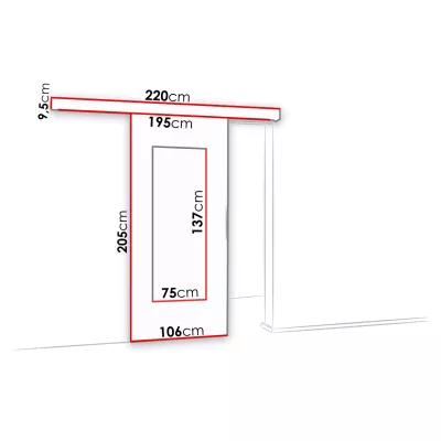 Posuvné interiérové dveře se zrcadlem VIGRA 9 - 100 cm, jasan tmavý