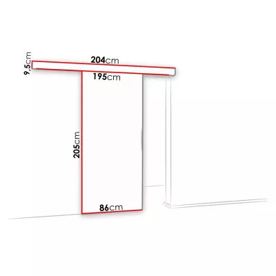 Posuvné interiérové dveře VIGRA 8 - 80 cm, černé / jasan tmavý