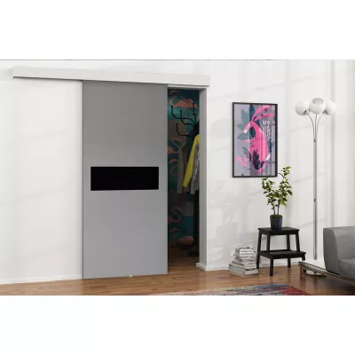 Posuvné interiérové dveře VIGRA 6 - 80 cm, černé / antracitové