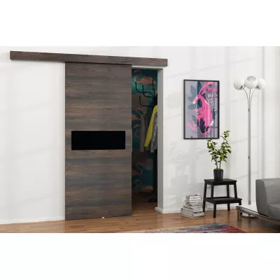 Posuvné interiérové dveře VIGRA 6 - 100 cm, černé / jasan tmavý