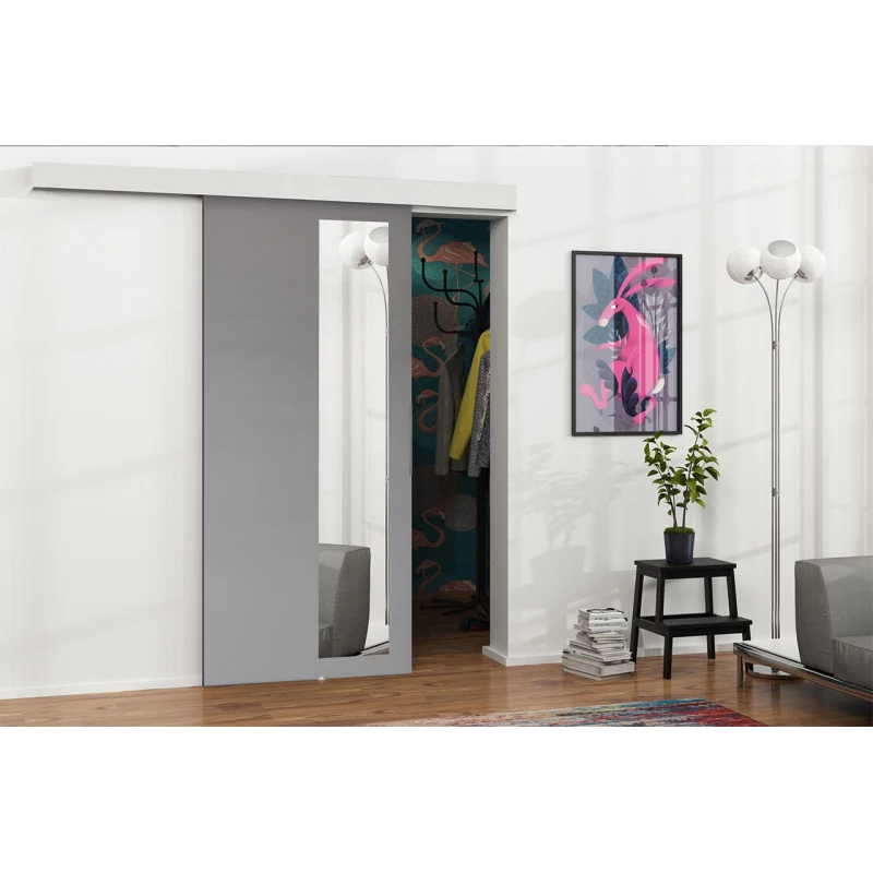 Posuvné interiérové dveře se zrcadlem VIGRA 5 - 100 cm, antracitové