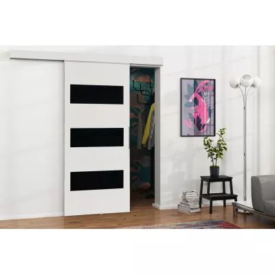 Posuvné interiérové dveře VIGRA 4 - 100 cm, černé / bílé