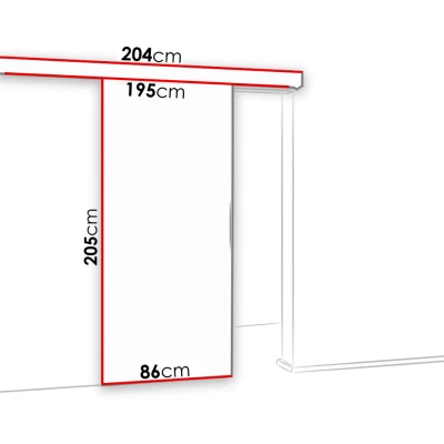 Posuvné interiérové dveře VIGRA 4 - 80 cm, černé / jasan tmavý