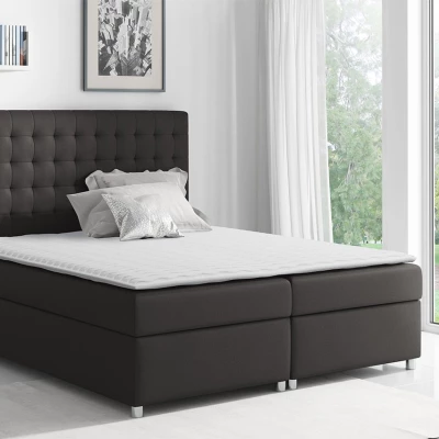 Hotelová manželská postel 160x200 SARITA - tmavá šedá + topper ZDARMA