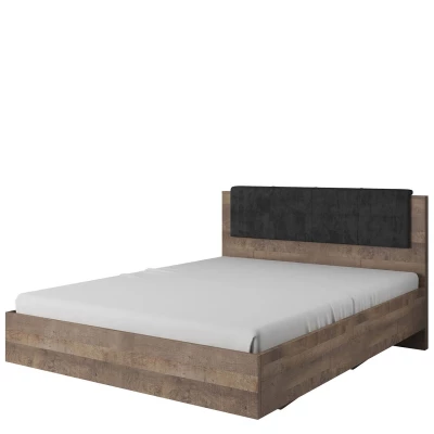 Manželská postel s roštem 160x200 POREY - dub sand grange / dub matera