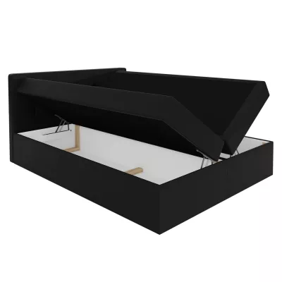 Boxpringová postel 140x200 CAROLA - tmavá šedá + topper ZDARMA