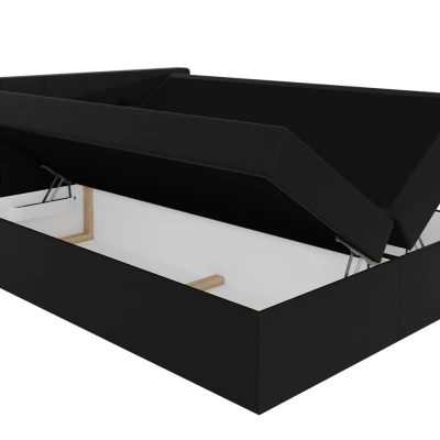 Boxpringová postel 180x200 CAROLA - tmavá šedá + topper ZDARMA