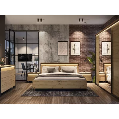 Ložnicová sestava s postelí 160x200 FARN 1 - dub artisan / černá