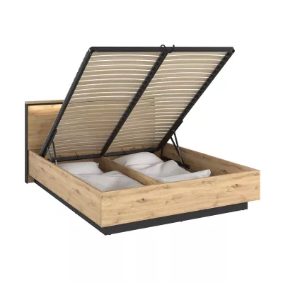 Ložnicová sestava s postelí 180x200 FARN 1 - dub artisan / černá