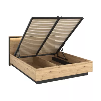 Ložnicová sestava s postelí 160x200 FARN 1 - dub artisan / černá