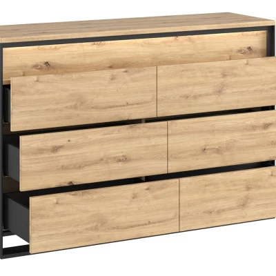 Ložnicová sestava s postelí 180x200 FARN 1 - dub artisan / černá