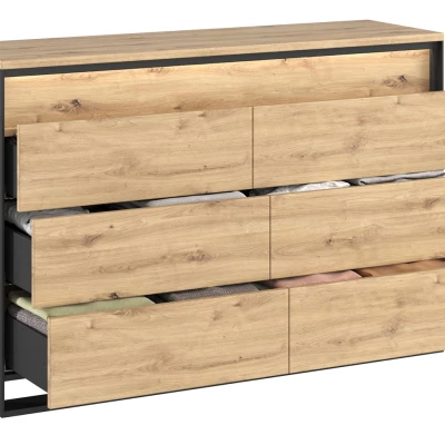 Ložnicová sestava s postelí 180x200 FARN 1 - dub artisan / černá