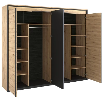 Ložnicová sestava s postelí 180x200 FARN 1 - dub artisan / černá