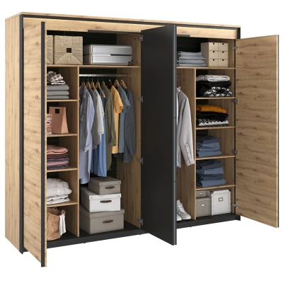 Ložnicová sestava s postelí 180x200 FARN 1 - dub artisan / černá