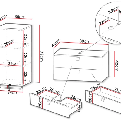 Koupelnová sestava PALOMA 3 - černá + umyvadlo ZDARMA