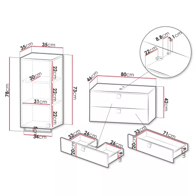 Koupelnová sestava PALOMA 3 - černá + umyvadlo ZDARMA