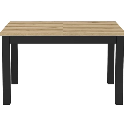 Rozkládací jídelní stůl OKAL - 130-175 cm, dub grand přírodní / černý