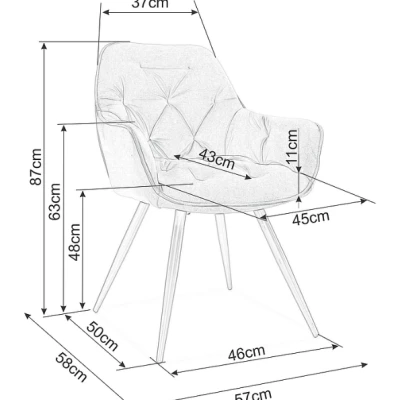 Čalouněná židle LUSINE - béžová / černá