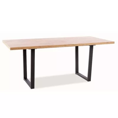 Rozkládací jídelní stůl BRAULIO - 140x85, dub artisan / černý