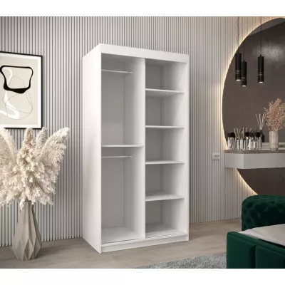 Šatní skříň se zrcadlem VIVI - šířka 100 cm, bílá
