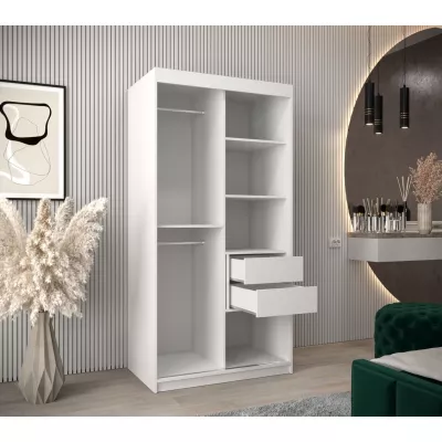 Šatní skříň se zrcadlem VIVI - šířka 100 cm, bílá