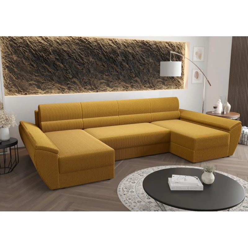 Rozkládací sedací souprava do U OPHELIA - medová