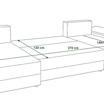 Rozkládací sedací souprava do U OPHELIA - medová