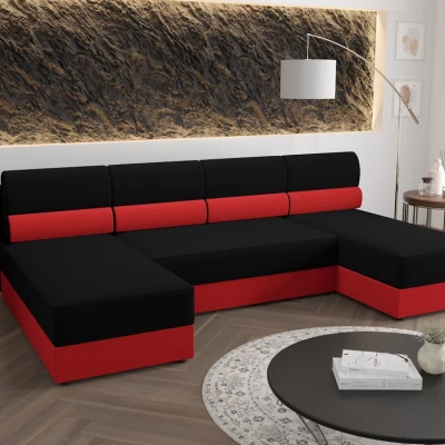 Sedací souprava do U OPHELIA - černá / červená