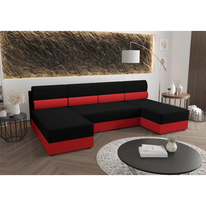 Sedací souprava do U OPHELIA - černá / červená