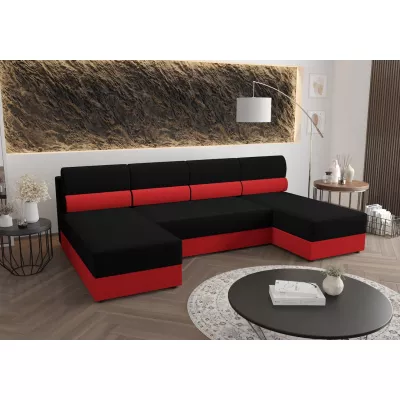 Sedací souprava do U OPHELIA - černá / červená