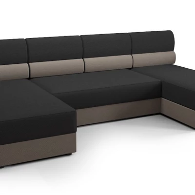 Sedací souprava do U OPHELIA - tmavě šedá / světle hnědá