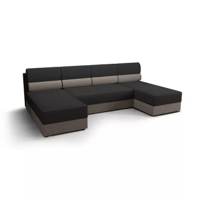 Sedací souprava do U OPHELIA - tmavě šedá / světle hnědá