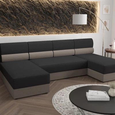 Sedací souprava do U OPHELIA - tmavě šedá / světle hnědá