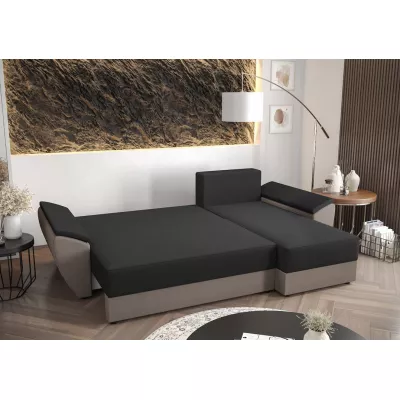 Rozkládací rohová sedací souprava OPHELIA - šedo bílá