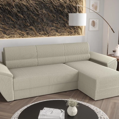 Rozkládací rohová sedací souprava OPHELIA - šedo bílá