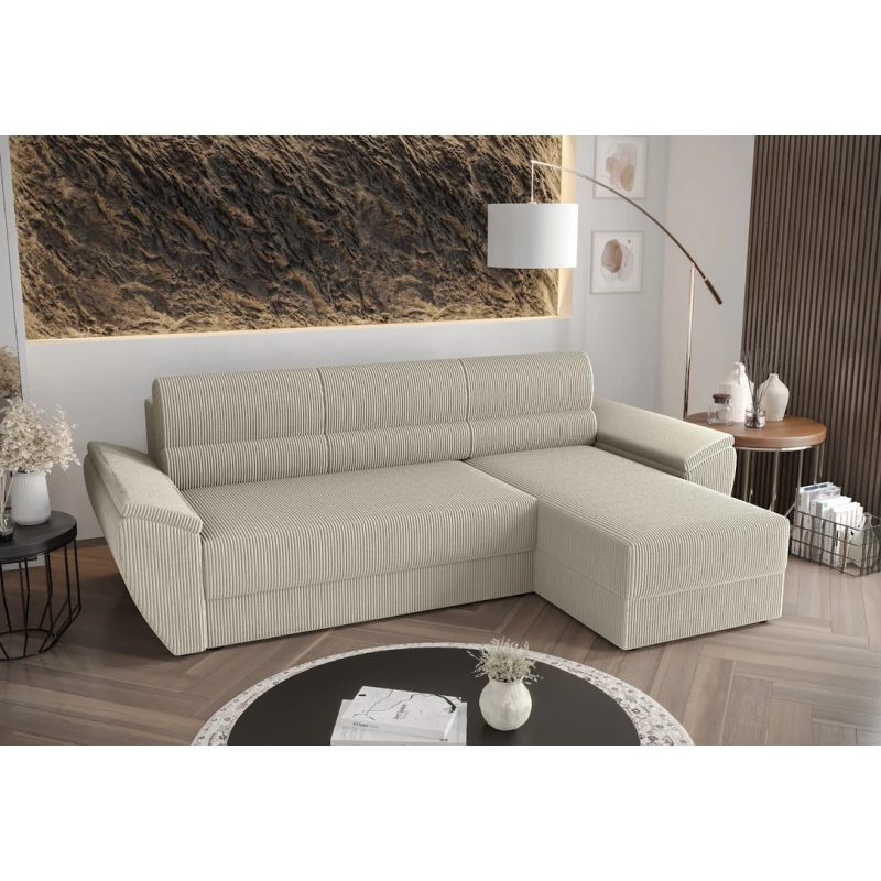 Rozkládací rohová sedací souprava OPHELIA - šedo bílá