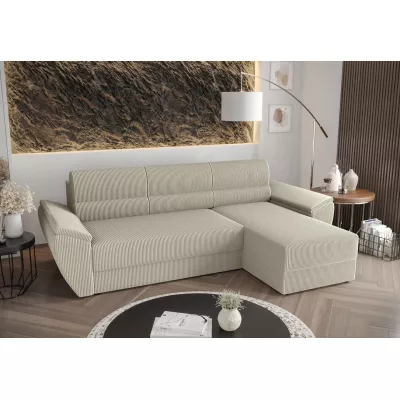 Rozkládací rohová sedací souprava OPHELIA - šedo bílá